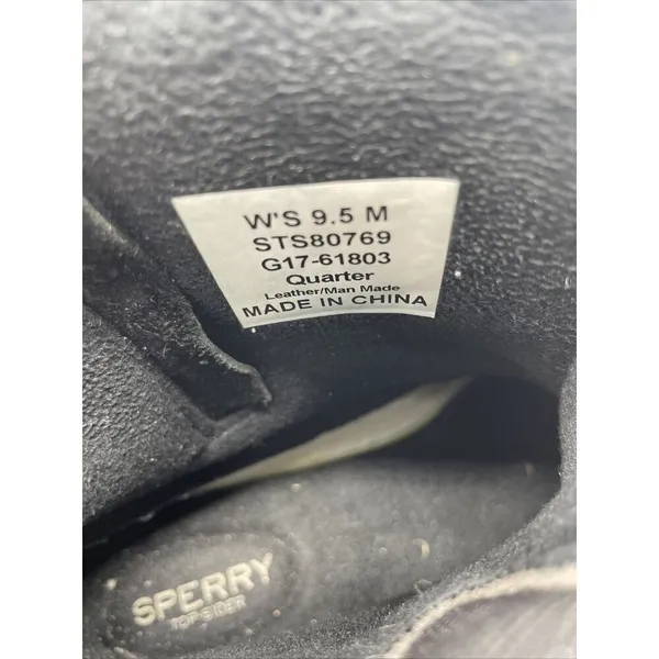 Sperry Top Sider Womens‎ Black Duck Boots Saltwater Leather Size 9.5 - Image 4