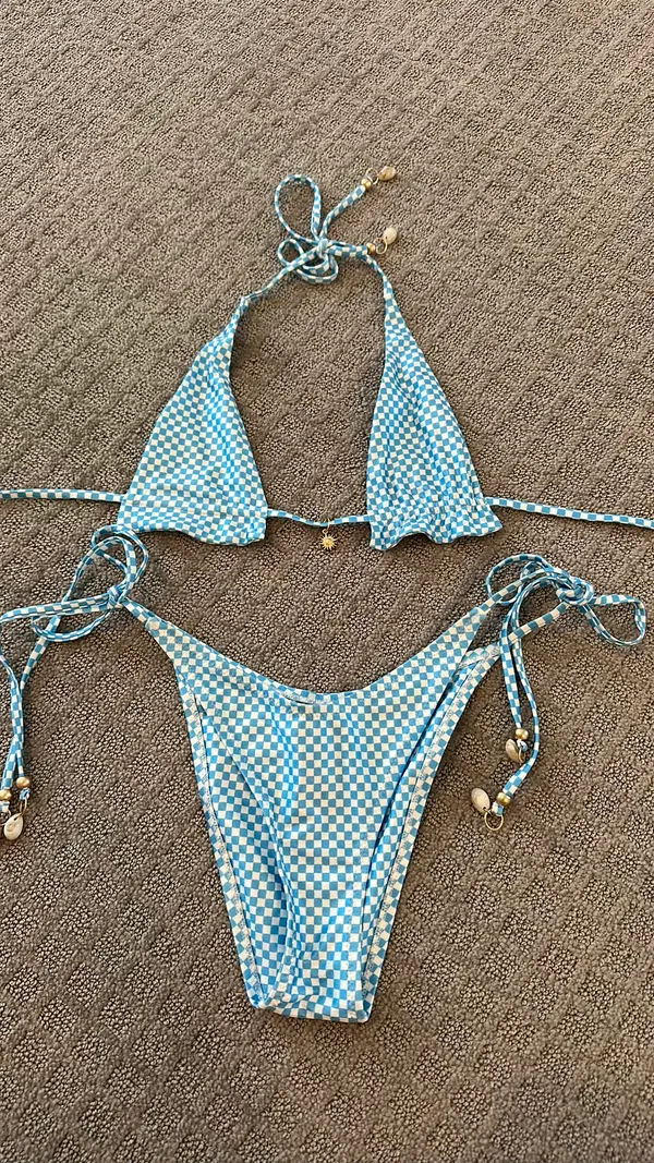 Kulani Kinis bikini set Blue checker - Image 3