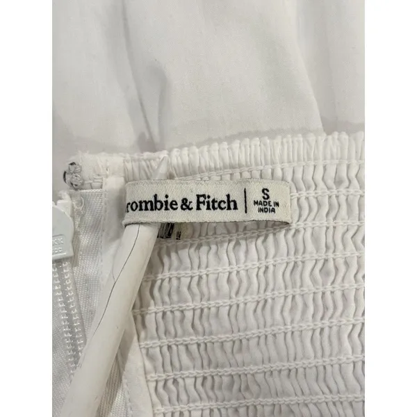 Abercrombie Fitch Dress White Mini V Neck Cutout Poplin Coastal Cowgirl Small - Image 4