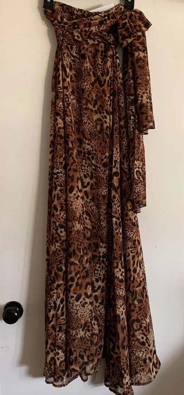 LIONESS NWT Princess Polly/ Nasty gal leopard animal print chiffon High Waisted maxi skirt - Image 9