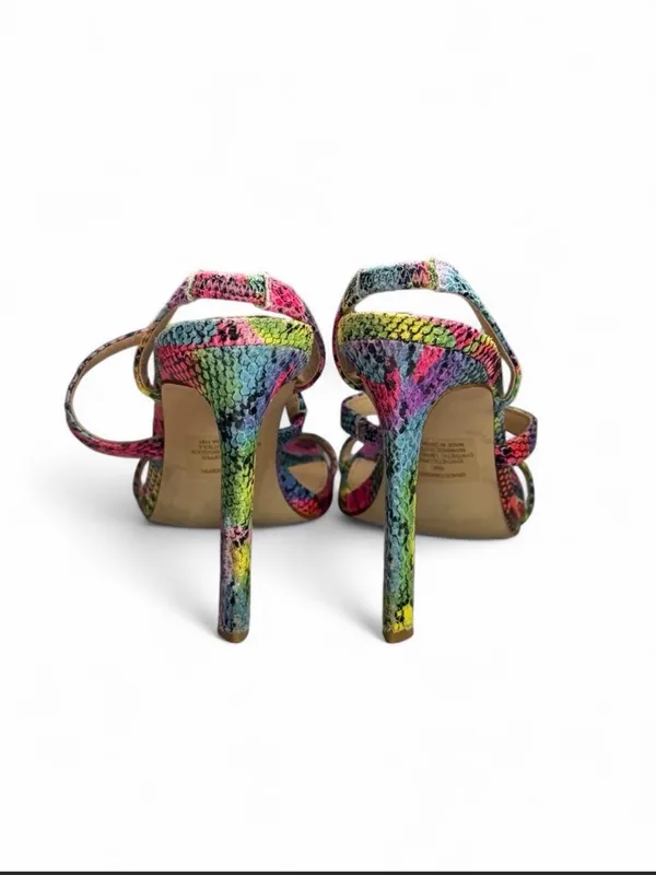 Steve Madden Multicolor Snake Print Strappy Heels Size 6 - Image 6