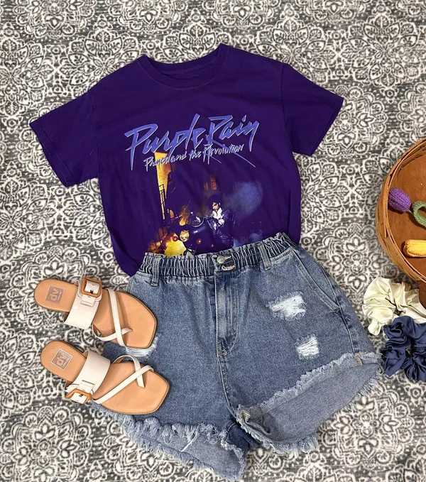 Prince Purple Rain Short Sleeve Crew Neck Tee Size Small - Image 5