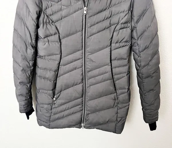 [Spyder] Gray Timeless Long Down Filled Hooded Puffer Jacket Winter Coat Small S - Image 9