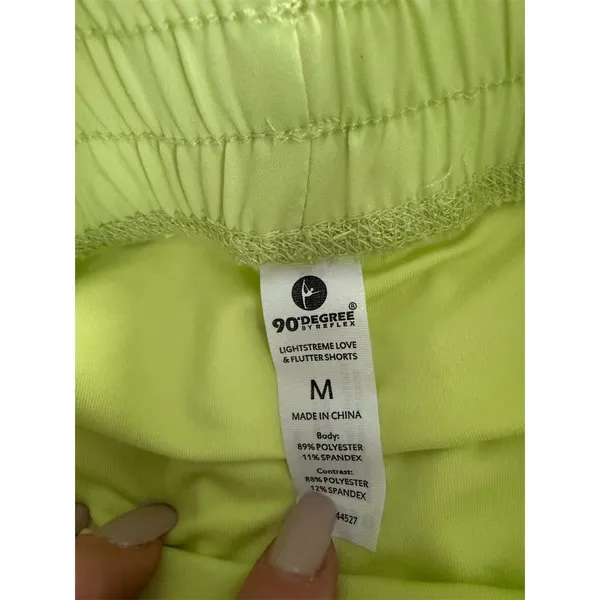 90 Degree by Reflex Shorts Womens M Neon Green High Rise Athleisure Pull - Image 2