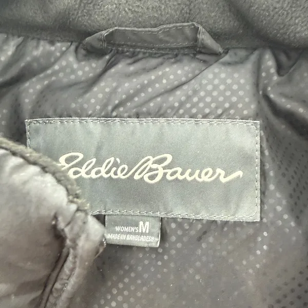 Eddie Bauer Womens Black Quilted Goose Down Puffer Vest Size M Full Zip‎ Outdoor - Image 4