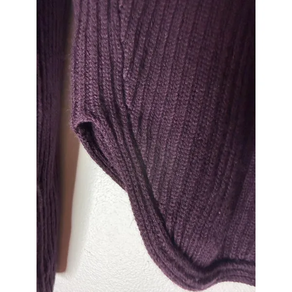 Babaton Purple Ribbed Knit Mock Neck Long Sleeve Sweater Top Plum Womens - Image 7