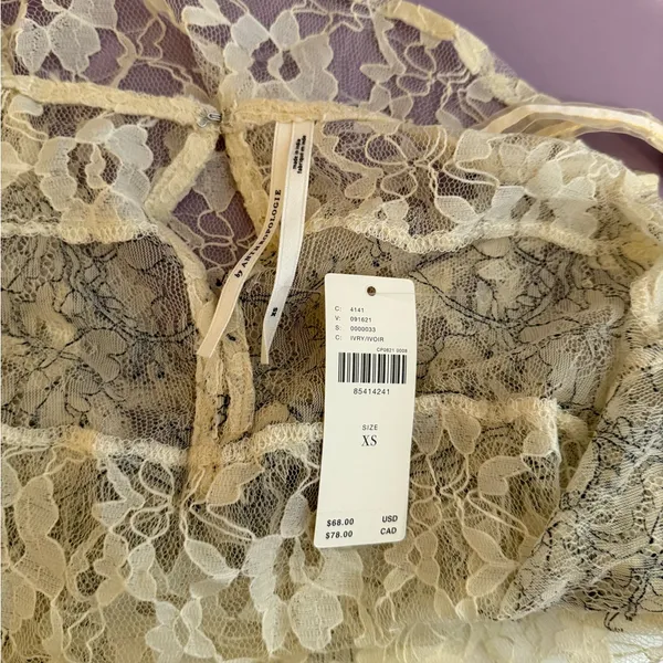 Anthropologie Sheer Mixed Lace Cami In‎ Ivory - Image 5