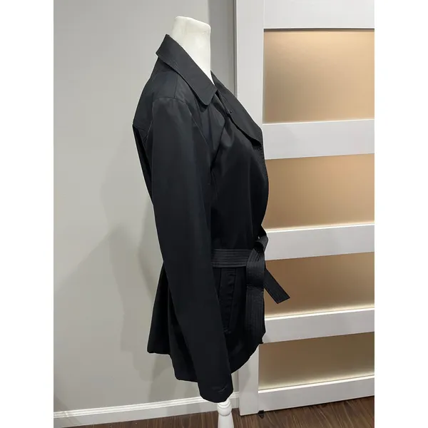 Nine West Womens‎ Black Belted Trench Coat Jacket EM42021-BLK Small - Image 5
