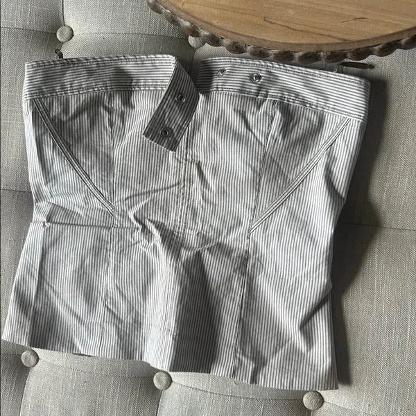 Zara Creme Pinstriped Strapless Tube Top Size Small - Image 4