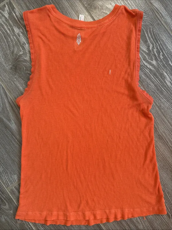 FP Movement Ribbed Tank oversized muscle in Burnt Orange XS extra small - Image 4
