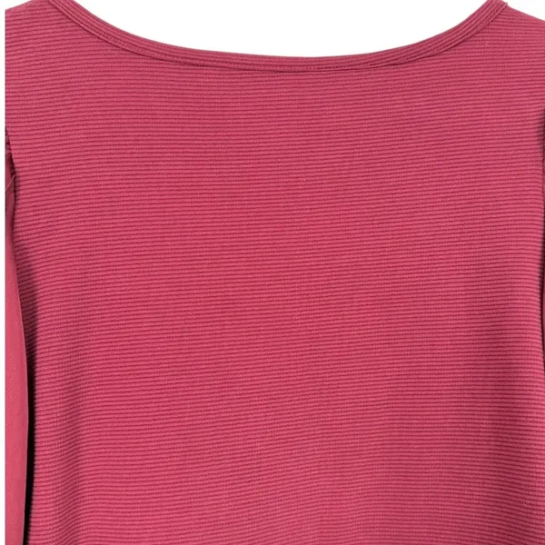 Anthropologie Maeve Ribbed Tiered Sleeve Mixed Media Top‎ Burgundy Size Small - Image 7