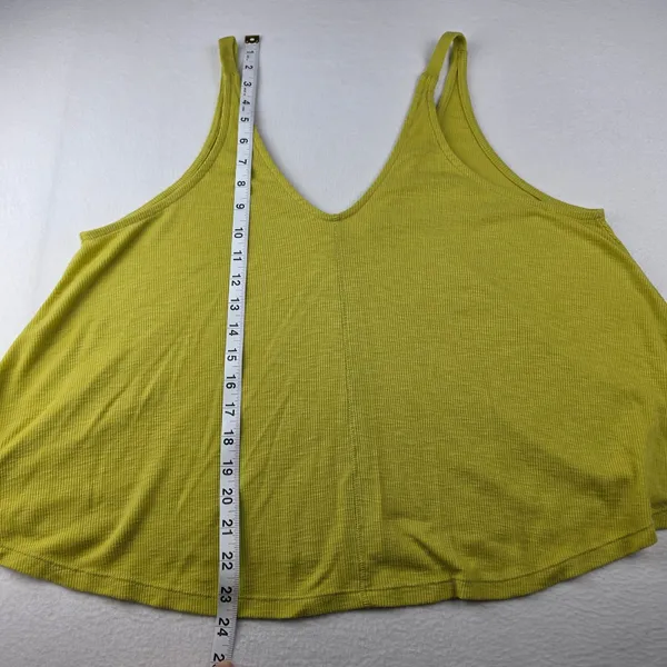 Intimately Free People Chartreuse Yellow Ribbed V-Neck Flowy Tank Top Small - Image 6