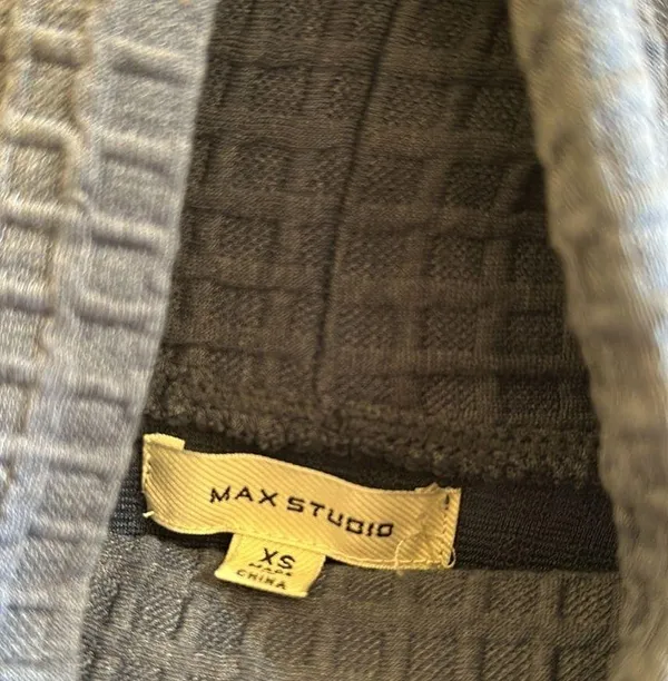 Max Studio Blue/gray color, Waffle Knit Hoodie - Image 2