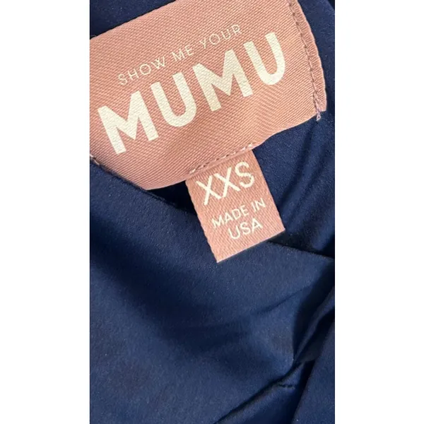 Show Me Your Mumu Anderson Maxi Dress in Midnight Navy Luxe Satin XXS - Image 5