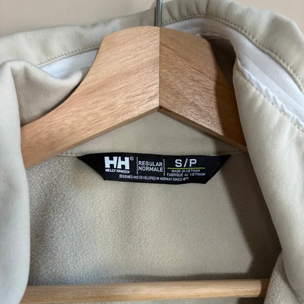 Helly Hansen cream full zip fleece jacket women's size small outdoors winter - Image 3
