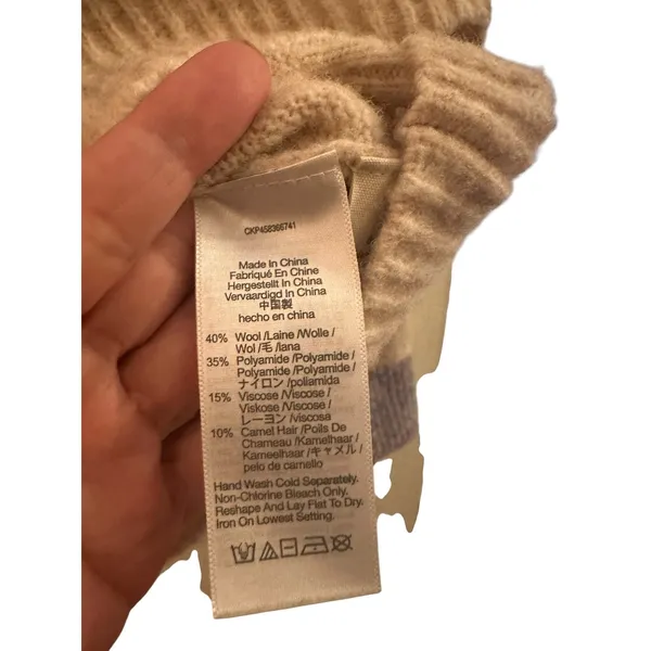 Madewell Cream Purple Brown Wool Blend Sweater Women Sz S - Image 3