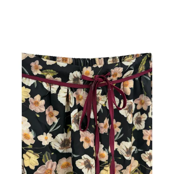 Bed To Brunch Floral Wide Leg Crop Pull‎ On Lounge Pajama Pants Boho XS - Image 6