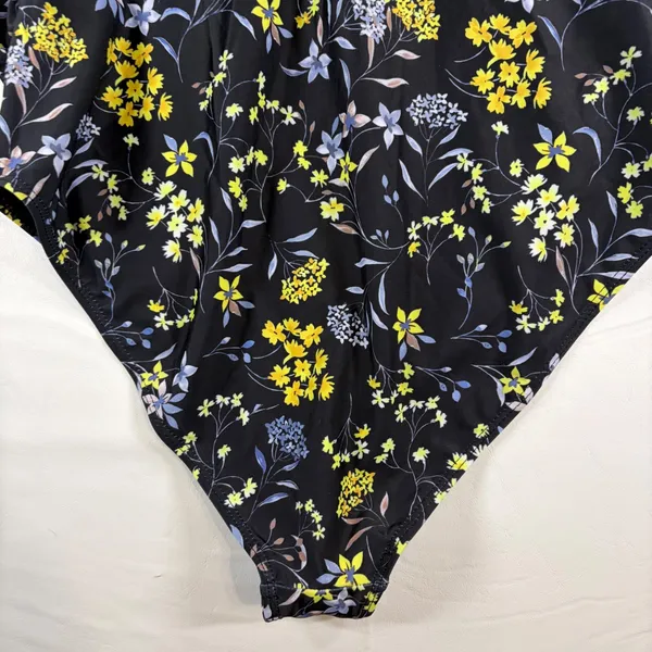 Fashion Womens Black Floral Off Shoulder‎ Ruffle One Piece Swimsuit Size L NWT - Image 11