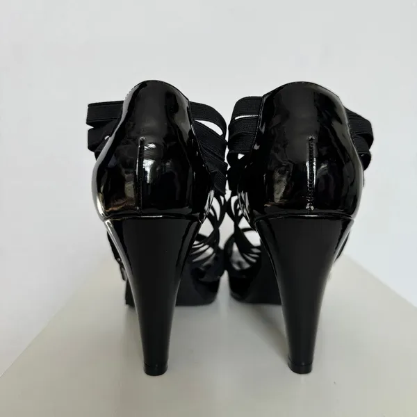 Madden Girl Kelltic Black Strappy Platform Heels 2010 Size 8 - Image 7