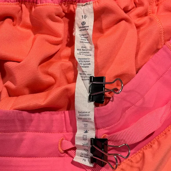 Lululemon Shorts Hotty Hot Running Athletic Activewear Gym Neon Flash‎ Light 10 - Image 3