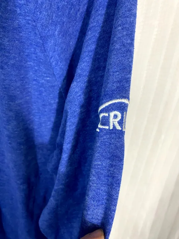 Blue Long Sleeve Shirt Lightweight Crewneck Casual Basic Soft Top - Image 3
