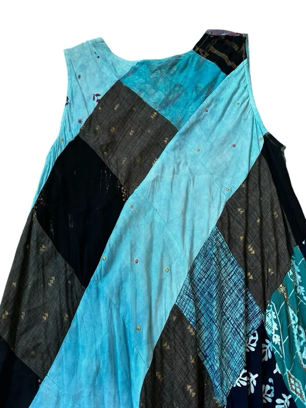 Advance Apparels Patchwork Dress Flowy Bohemian Hippie Festival Free Size - Image 7