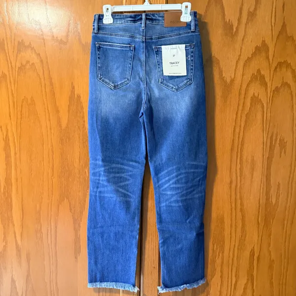 Hidden Jeans Tracey High Rise Straight‎ Leg Distressed Blue Denim Jeans Size 27 - Image 7