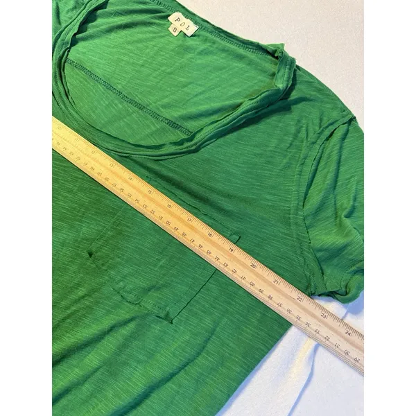 POL Women’s Green Scoop Neck Short Sleeve Shirt Size S (F25) - Image 4