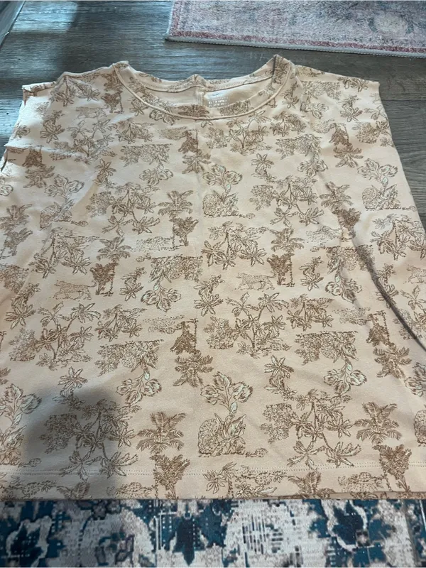 Aerie Women's Beige Floral leopard jungle Print Sleeveless Top - Image 7