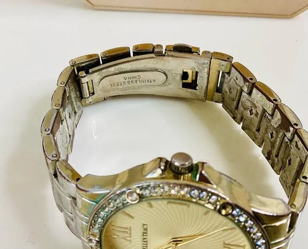 Ellen Tracy™️ Gold Tone Watch with Rhinestones - Image 2