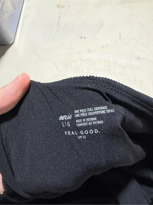 Aerie Black One-Piece Swimsuit full coverage large - Image 3