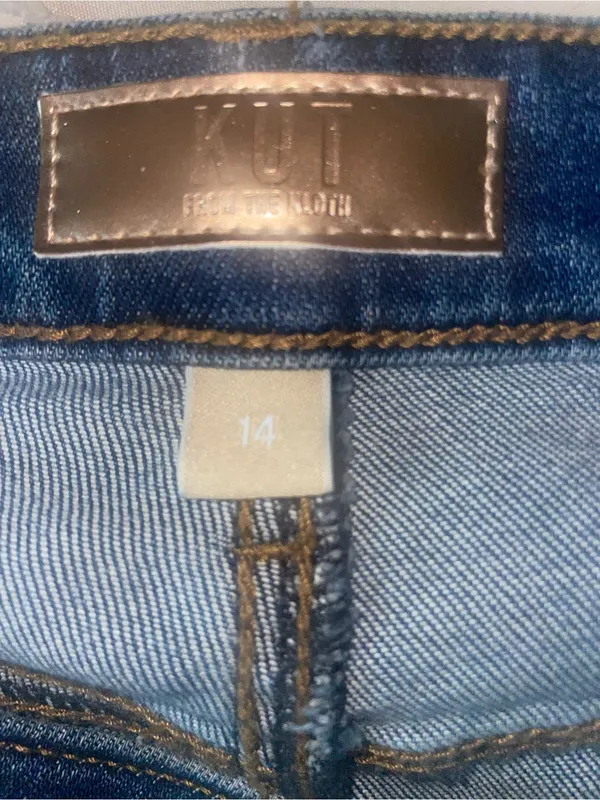 Kut from the Kloth Charlotte Wide Legs Dark Blue Jeans Size 14 - Image 4