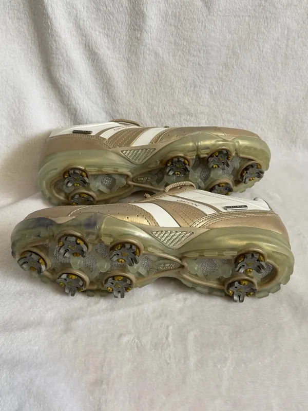 Ladies GEOX Beige and White Lace Up Golf Shoes Sneakers Size 7 - Image 3