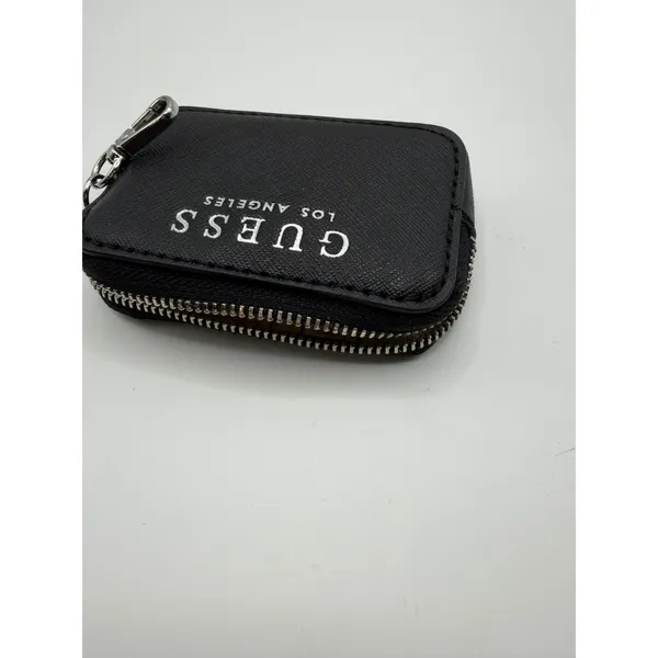 Guess Los Angeles Black Saffiano Mini Coin Purse Key Pouch Clip On‎ Accessory - Image 8