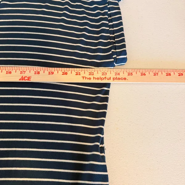 Matilda Jane Blue White Striped V-Neck Maxi Pocket Size L Cozy Beach Lounge‎ - Image 9