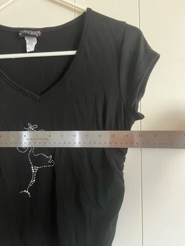 Candy Rain Maternity Black rhinestone Crane with diaper top with rhinestone - Size S - Image 6