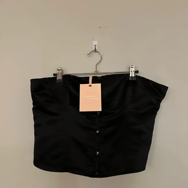 Reformation Jaclyn Satin Top - Black - NWT Size 12 - Image 6
