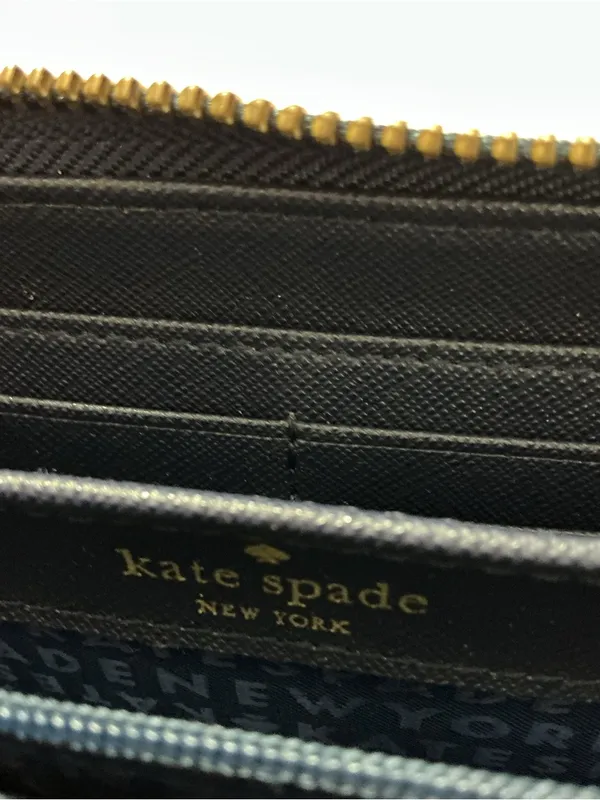 kate spade Black Leather Zip Wallet with Gold Hardware d29 - Image 3