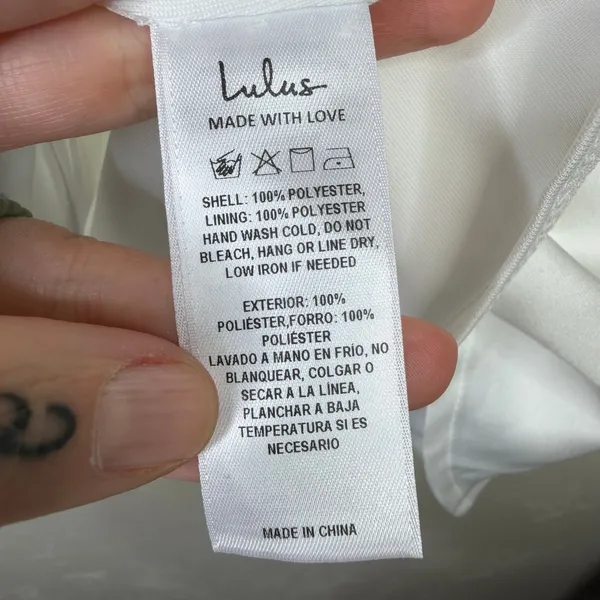 NEW Lulus Luxurious Vision White Satin Off-the-Shoulder Slip Mini Dress Small - Image 8