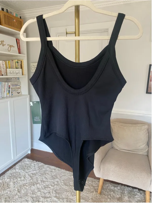 NWT Wild Fable Ribbed Bodysuit Black Scoop Neck Tank Minimalist Sleek Basics XXL - Image 3