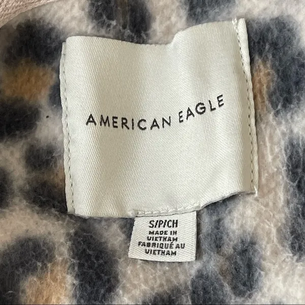 American Eagle Outfitters Animal Print Leopard Sherpa Fleece Hoodie Sweatshirt - Image 10