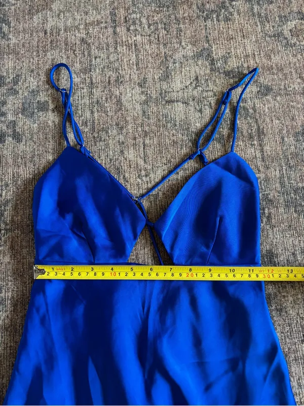 Astr the Label Inara Blue Satin Mini Dress Size Small - Image 6
