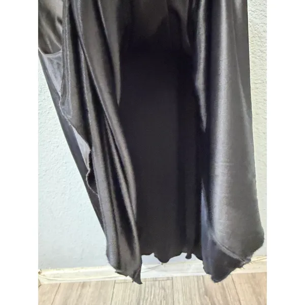 Windsor Maxi Dress Siz XS Black Satin Twist Front Crisscross Back 3/4 Homecoming - Image 14