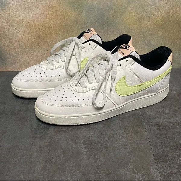 Nike Court Vision White/Green Women's Leather Tennis Shoes Size 9 - Image 3