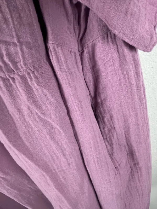 OLD NAVY Purple Short Sleeves Side Pockets Gauzy Dress 2X Casual Picnic BBQ Boho - Image 6