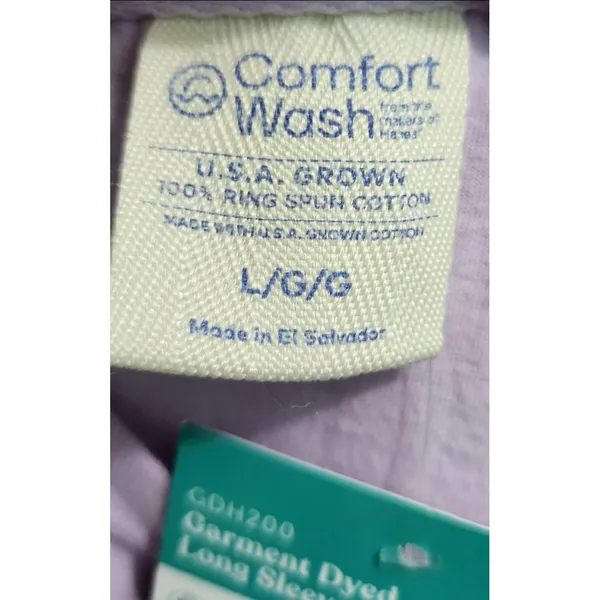 Comfort Colors Comfort Wash Long Sleeve Tee Womens Size Large‎ Purple Crew Neck Cotton - Image 4