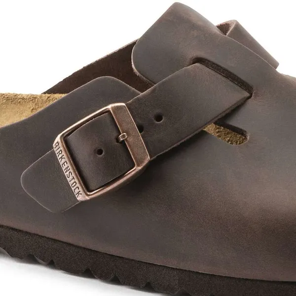 Birkenstock Dark Brown Boston Oiled Leather Clogs - size 38 - Image 12