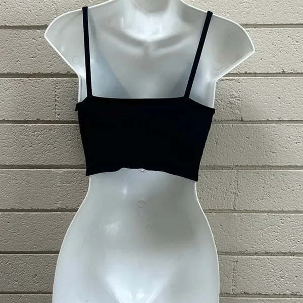Brandy Melville Amara Cross Front Black Top one size - Image 4