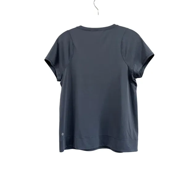Lululemon Athletic Tech Tee Shirt Blue Gray Crew Neck Activewear Size‎ 6/8 - Image 2