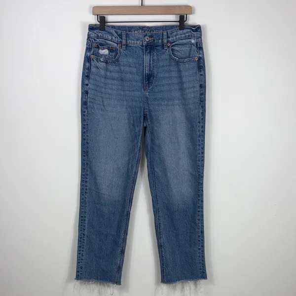 American Eagle Ankle Straight Jeans Women’s Size 8 High Rise Denim Stretch - Image 2